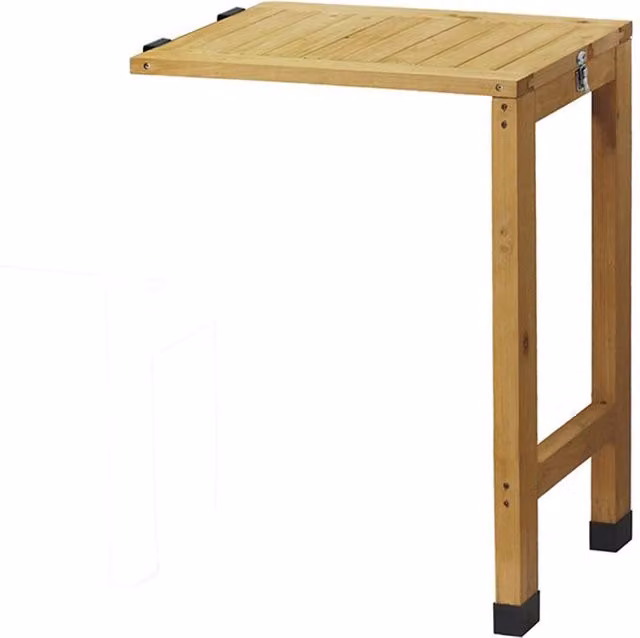 VegTrug Wallhugger Side Table in Brown Wood, W/D/H: 80 x 46 x 46 cm