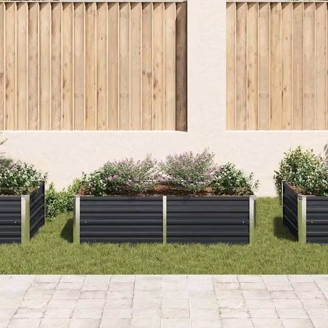 Berkfield Home Raised Garden Bed in Anthracite Galvanised Steel, W/D/H: 160 x 80 x 45 cm – 1