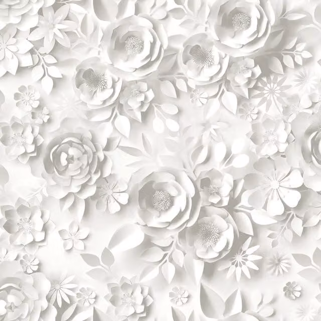 Muriva Origami Flowers White Paper Wall Decor