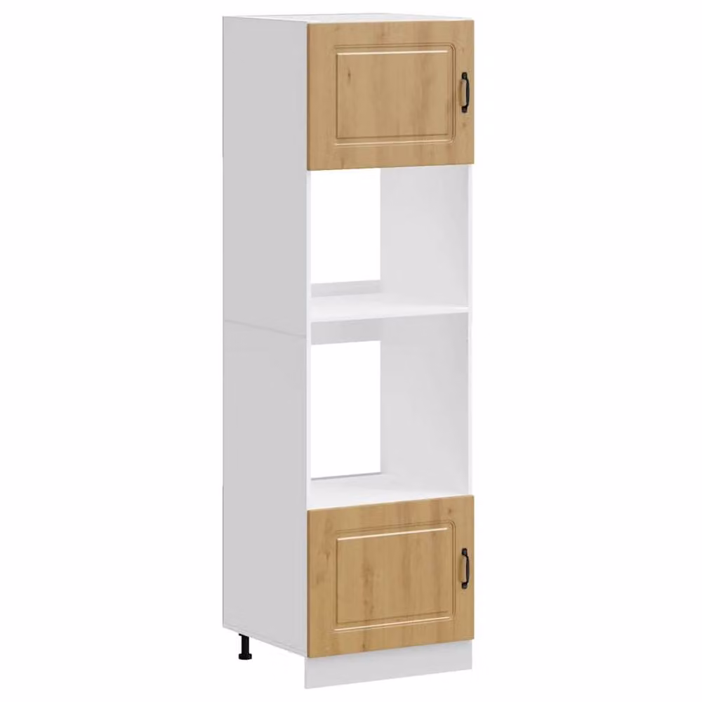Berkfield Home Lucca Artisan Oak Oven Cabinets, 2 Piece Set in Brown
