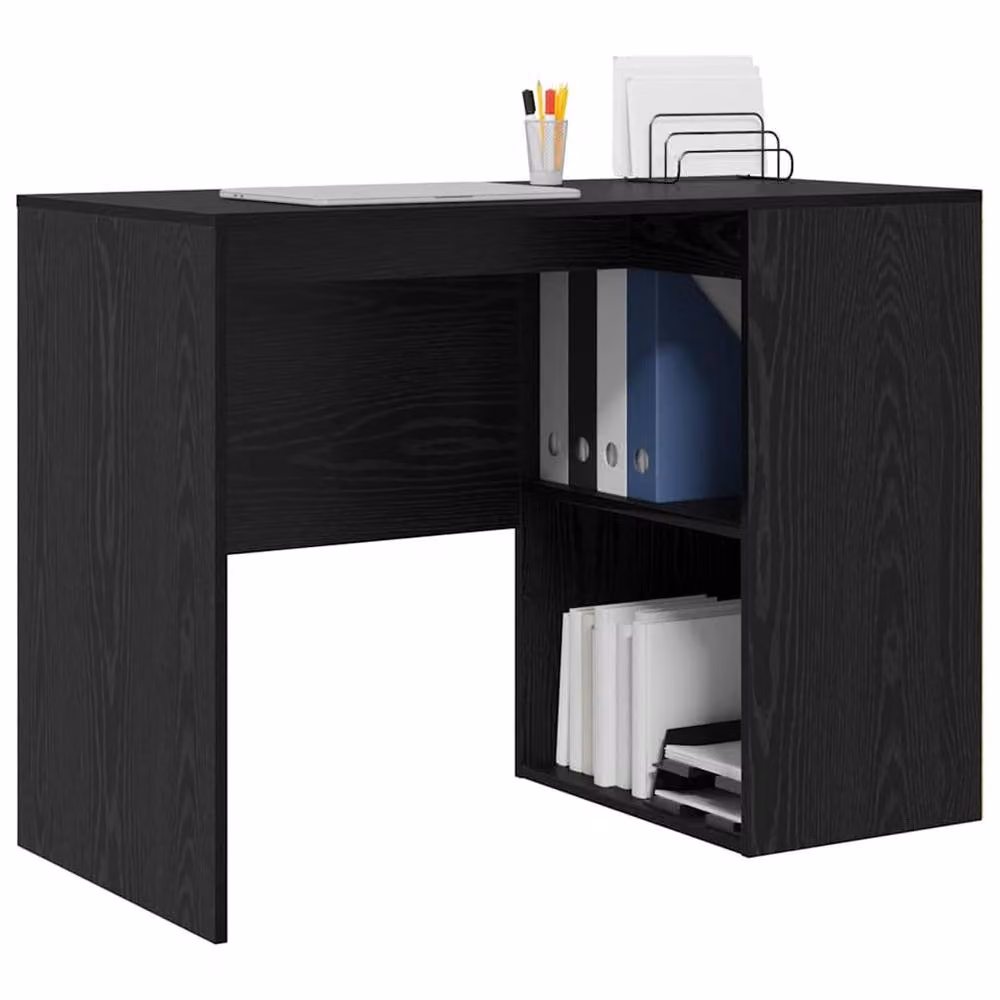 Berkfield Home Black Oak Writing Desk in Modern Engineered Wood – 3