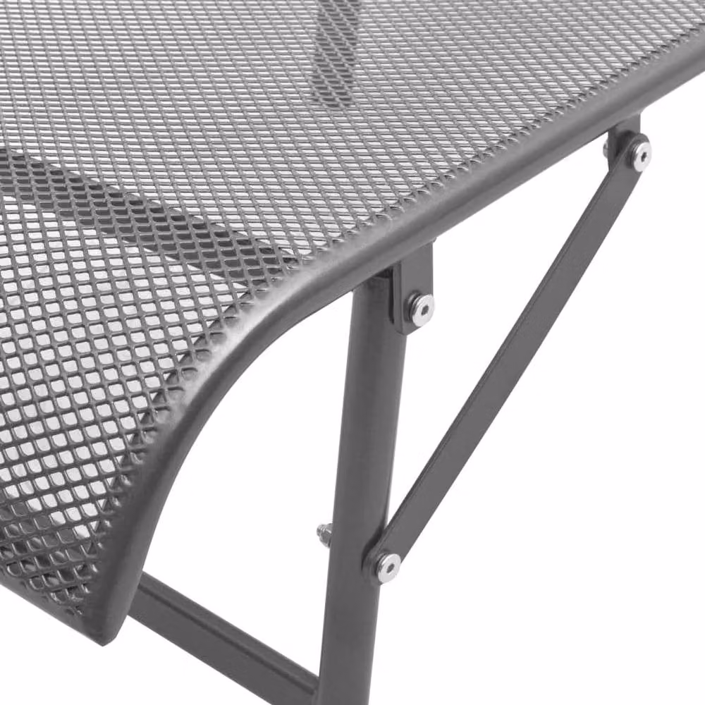 Berkfield Home Sun Lounger in Anthracite Grey Metal, W: 154.0 cm, D: 103.0 cm, H: 66.0 cm – 4