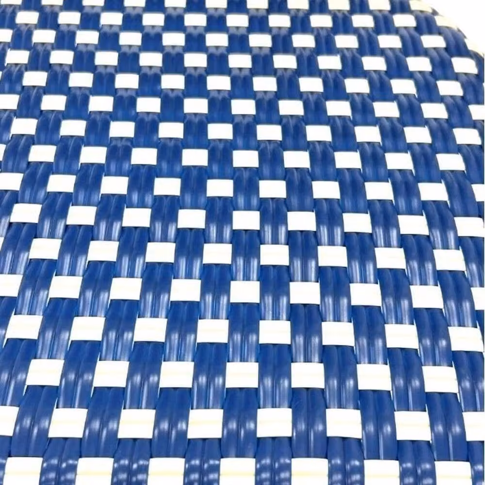 NESTLUNE Blue Rattan Bistro Chair for Outdoor and Indoor Use, H 100 cm x W 15 cm x D 15 cm – 5