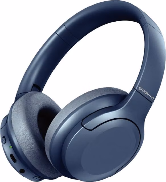 Groov-e Rhythm Wireless Bluetooth Headphones with ANC - Blue