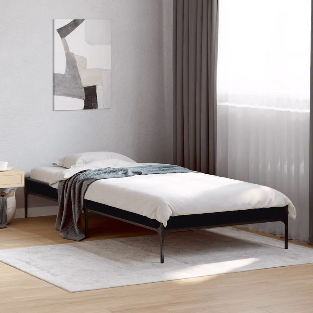 Berkfield Home Bed Frame in Black, W/D/H: 100 x 200 x 30 cm – 2