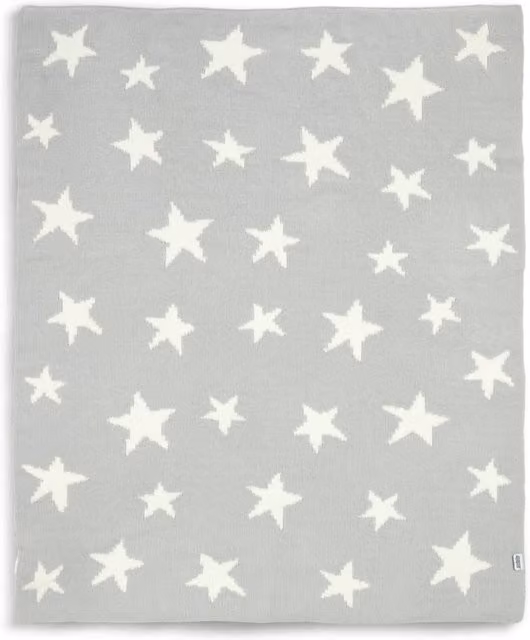 Mamas & Papas Grey Star Chenille Baby Shawl