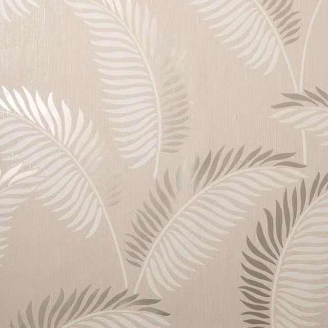 Fine Décor Cascade Leaf Botanical Floral Wallpaper in Beige