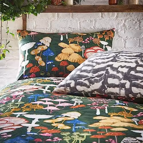 Riva Home Amanita Reversible Mushroom Duvet Cover and Pillowcase Set, Multicolour, W/D/H: 180 x 200 cm – 2