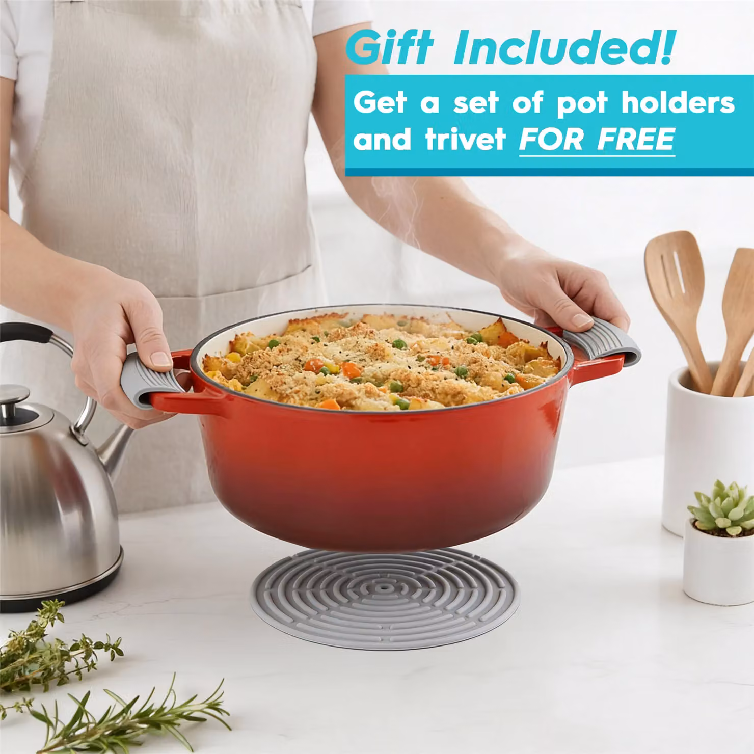 Argon Tableware 2pc Cast Iron Casserole Dish Set with Self-Basting Lids, 2.3l & 4.68l, Red – 5