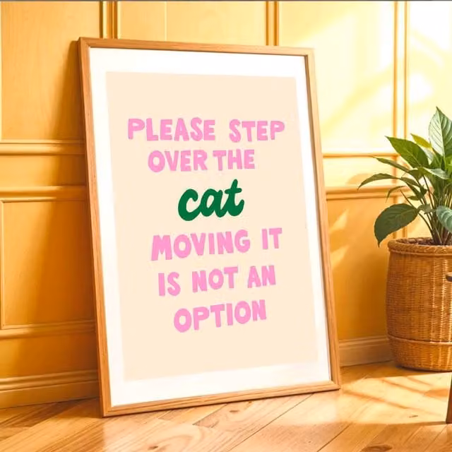 The Paper Tail Step Over The Cat Multicolour Art Print, Size: 42.0 x 29.7 cm – 1