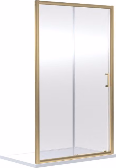 Balterley 6mm Glass Sliding Shower Door in Gold, W: 190 cm, D: 100 cm