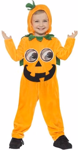 Smiffys Toddler Pumpkin Bodysuit in Orange and Black