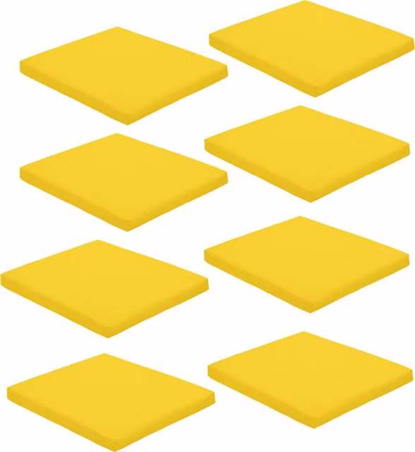 Gardenista Yellow Square Outdoor Garden Chair Cushion and Patio Seat Pad Set of 8