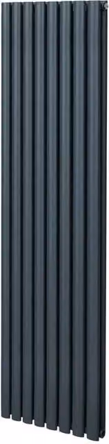 Monstershop Oval Column Radiator in Anthracite Grey, H 180 cm x W 48 cm x D 4.8 cm