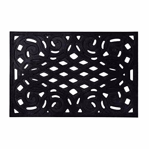Nicoman Heavy Duty Rubber Outdoor Doormat, Black, W: 60 cm, D: 40 cm, H: 1 cm