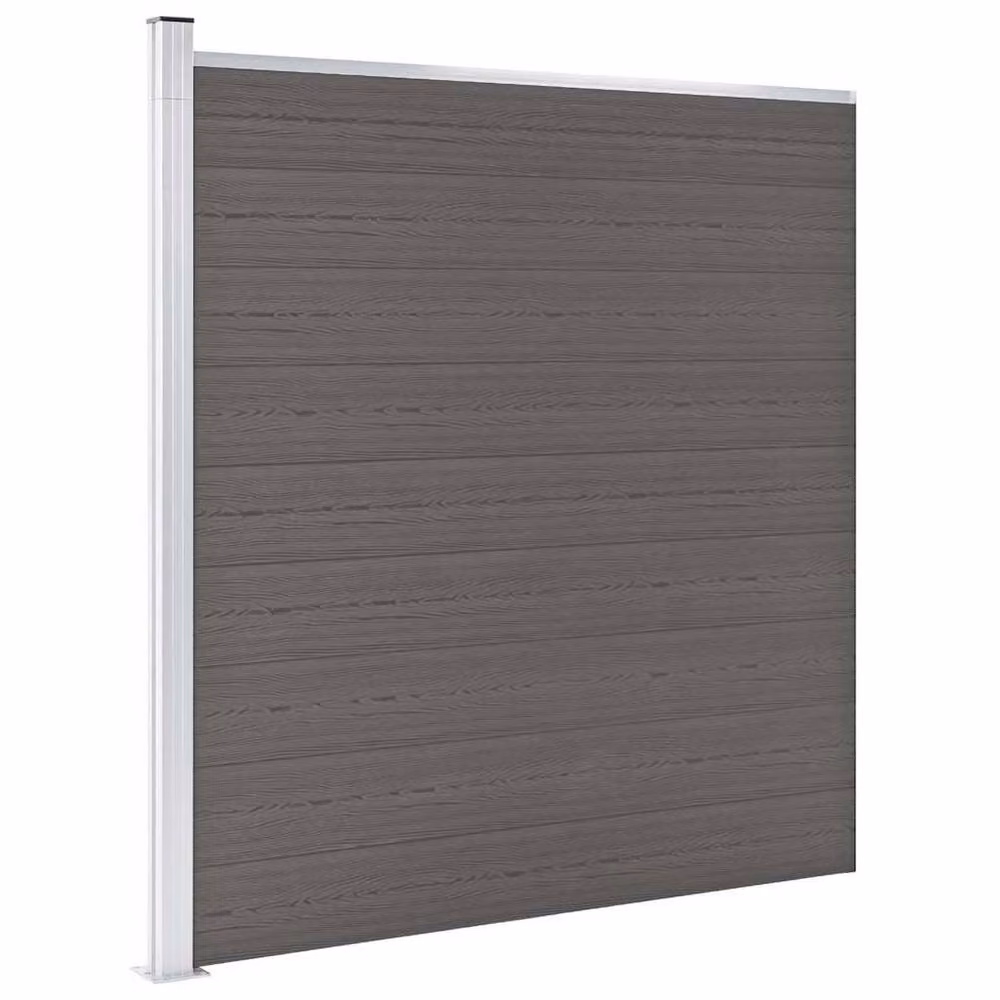 Berkfield Home Durable WPC Garden Fence, Grey, H 186 cm x W 175 cm – 2
