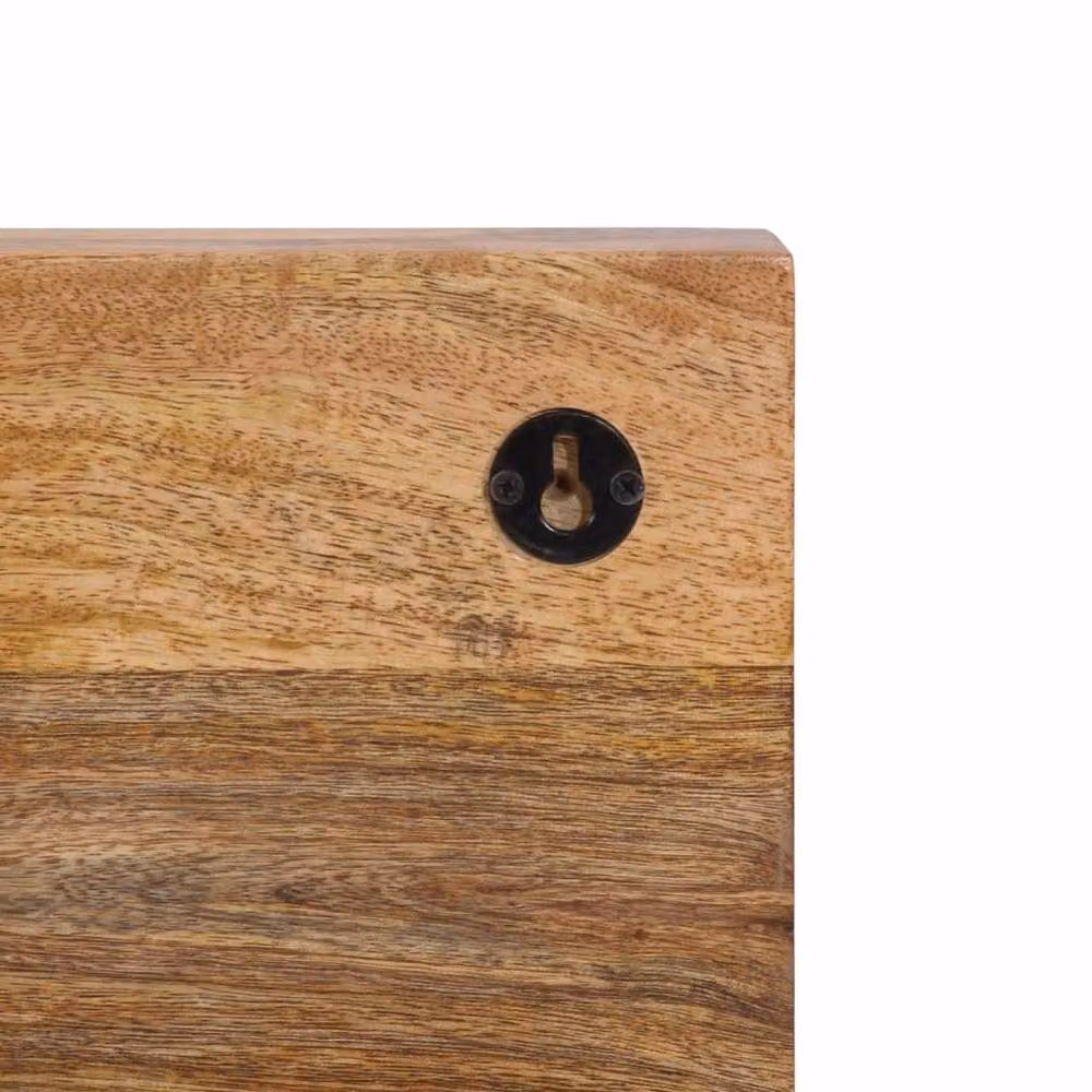Berkfield Home Wall-mounted Mango Wood Coat Rack with 5 Hooks in Brown and Multicolour – 4