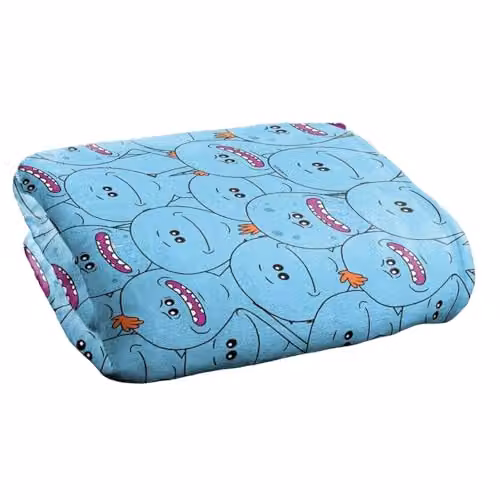 Rick & Morty Meeseeks Crowd Silky Touch Super Soft Microfibre Throw Blanket, White, W: 152 cm, D: 127 cm – 2