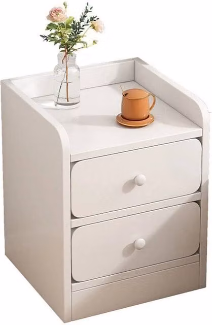 Nordara Small Slim Bedside Table and Sofa End Table in White, W/D/H: 40 x 40 x 50 cm – 1
