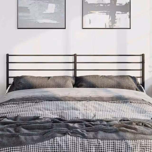 Berkfield Home Matt Black Metal Headboard, Width: 193 cm – 1