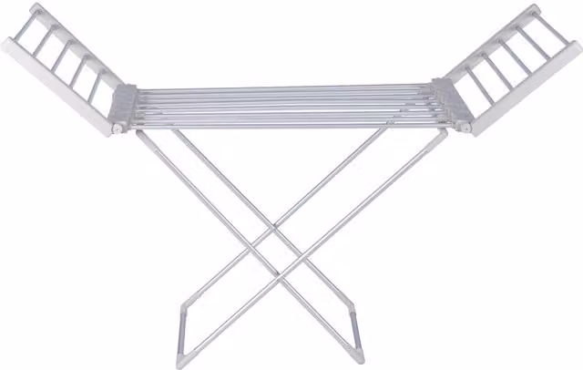 Homefront 220W Electric Heated Clothes Airer, Portable Folding Aluminium Indoor Laundry Dryer, Silver