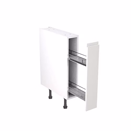 Kitchen Kit White Matt J-Pull Flatpack Base Cabinet with Soft Close Hinged Doors