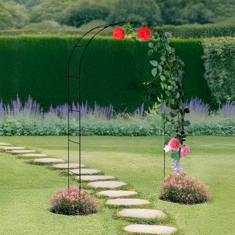 BARGAINS-GALORE Black Metal Garden Plant Support Bracket for Climbing Flowers and Trees – 2