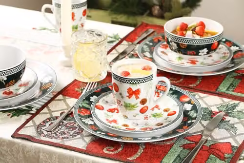 Simpa 16-Piece Floral Orchard Ceramic Dinner Set in Multicolour – 4