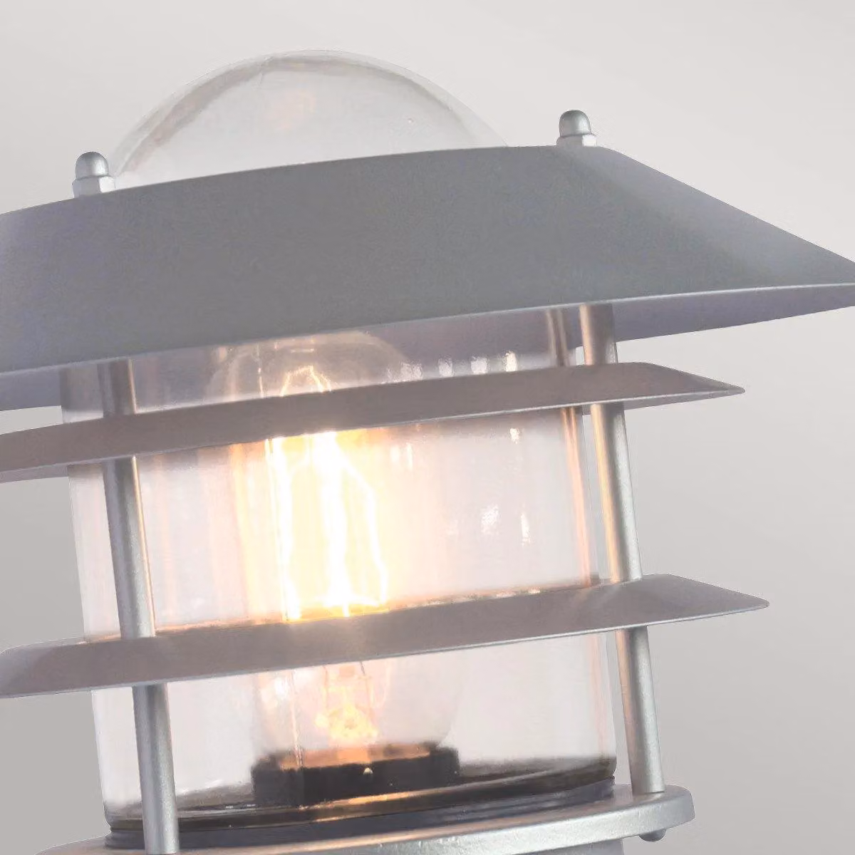 Netlighting Helsingor Silver Outdoor Lantern Light with PIR Motion Sensor, IP44, E27 – 2