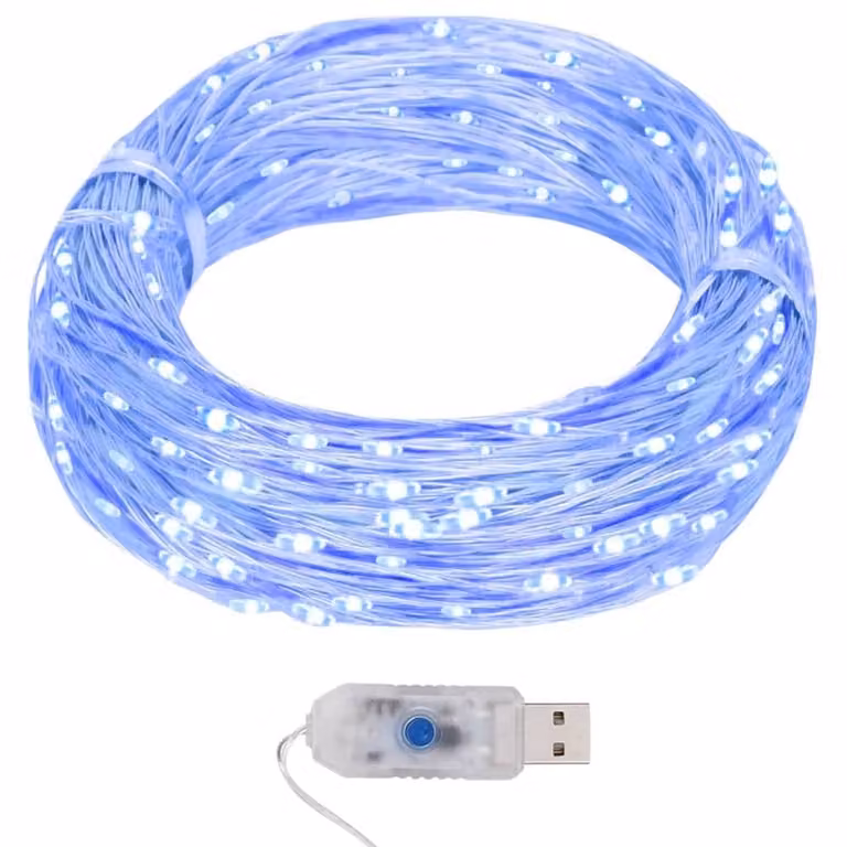 Berkfield Home Blue LED Micro Fairy String Lights, 400 LED, 40m, Connectable USB Copper Wire