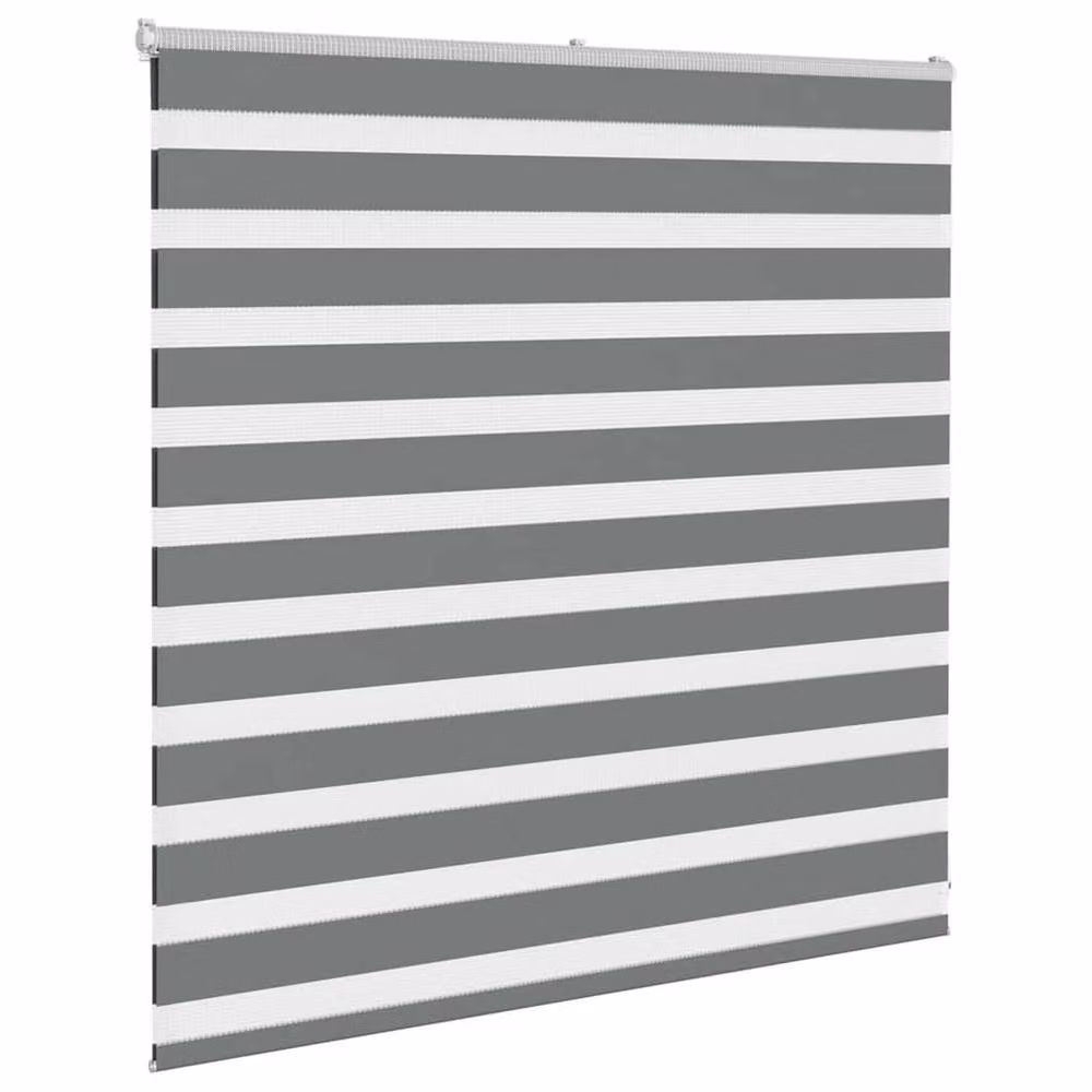 Berkfield Home Grey Polyester Day and Night Zebra Blind W: 140 cm, H: 100 cm – 3