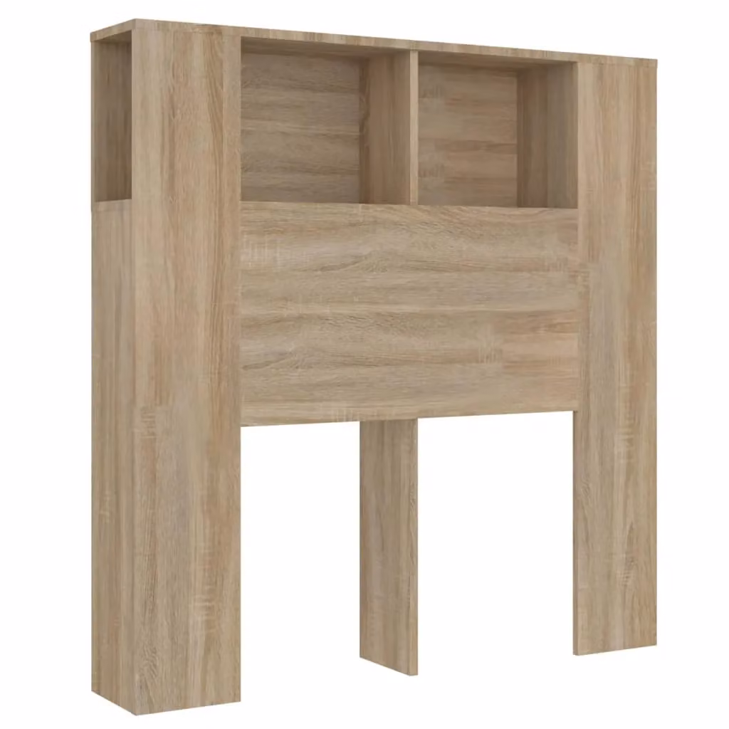 Berkfield Home Sonoma Oak Headboard Cabinet in Brown, W: 100 cm, D: 18.5 cm, H: 104.5 cm – 2