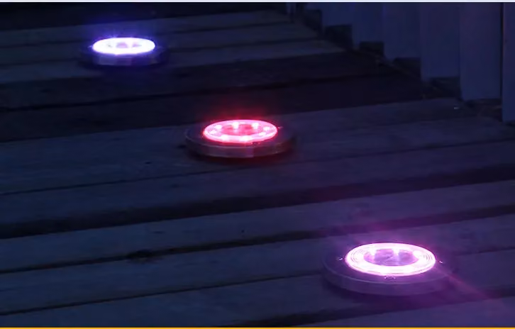 Leaper Pack of 2 Multicolour Solar LED Ground Recessed Garden Lights – 3