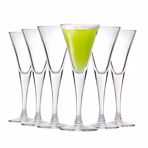 Bormioli Rocco Fiore Transparent Stemmed Wine Glasses, 55ml, Pack of 6