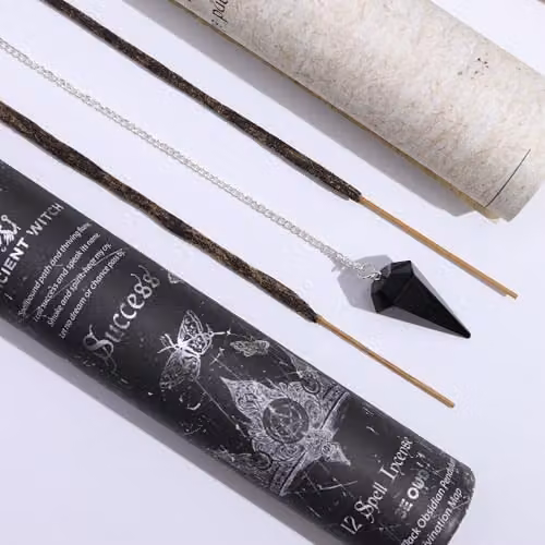 Serenityy Ancient Witch Success Incense Sticks with Black Obsidian Pendulum – 2