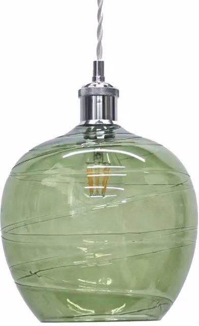 First Choice Lighting Leah Green Transparent Glass Easy Fit Pendant Shade – 1