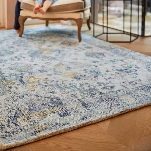 Phoenox Textiles Limited Origins Vogue Oriental Rug in Blue and Ochre, W/D: 120 x 170 cm – 3