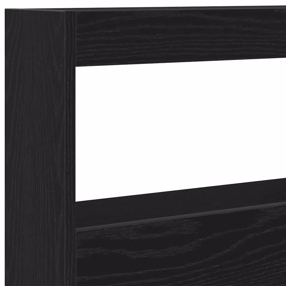 Berkfield Home LED Headboard Cabinet in Black Oak, W: 100 cm, D: 17 cm, H: 102 cm – 6