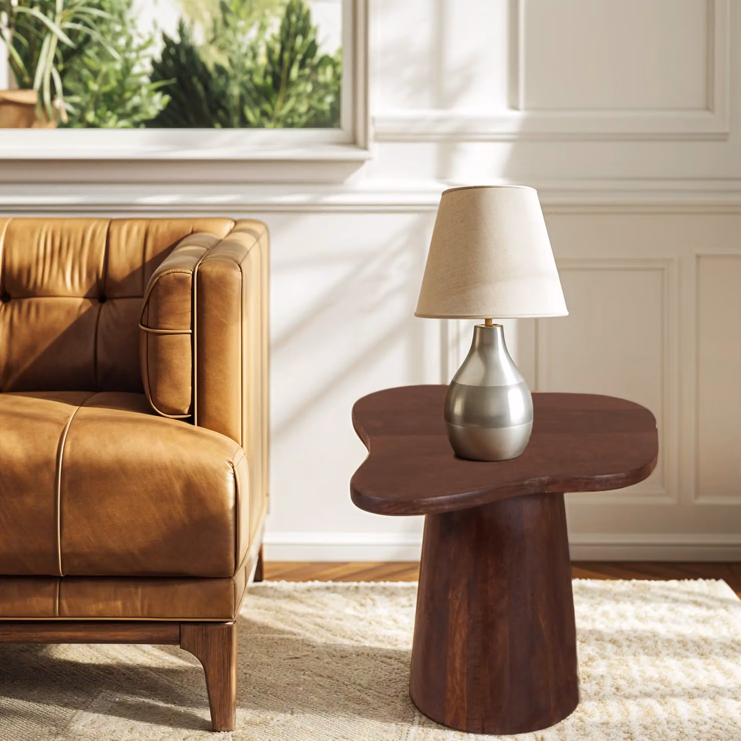IH Design Nolan Mango Wood Side Table in Brown – 3
