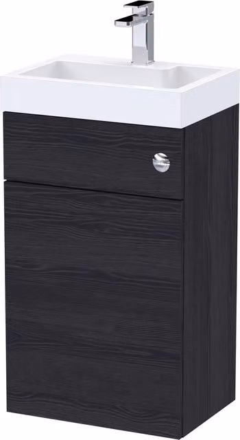 Balterley Black Matt 500mm Basin and WC Unit with Hinged Doors and Drawers
