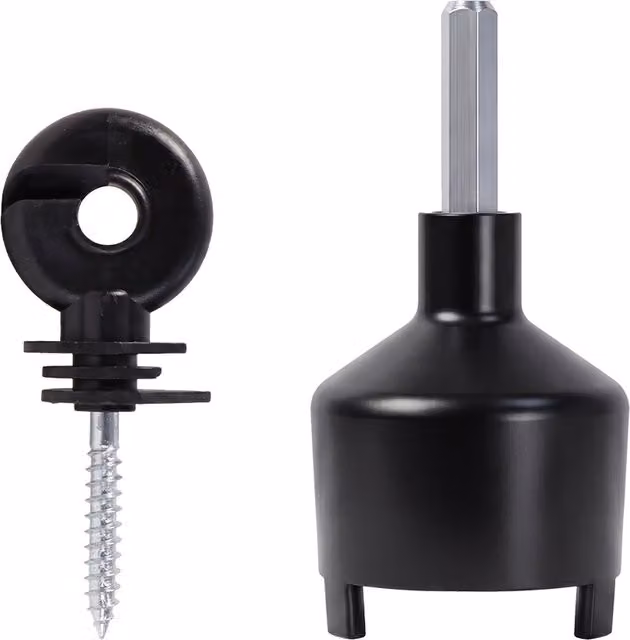 Traderight 120pc Grooved PPPE Electric Fence Insulators in Black