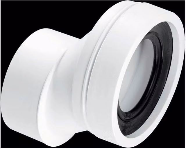 McAlpine 40mm Offset Rigid WC Connector in White – 1