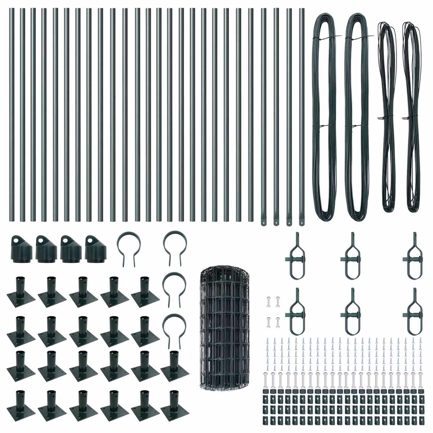 Berkfield Home Euro Fence Green Galvanised Steel with 13 Flanged Posts, 0.4 x 50 m – 3