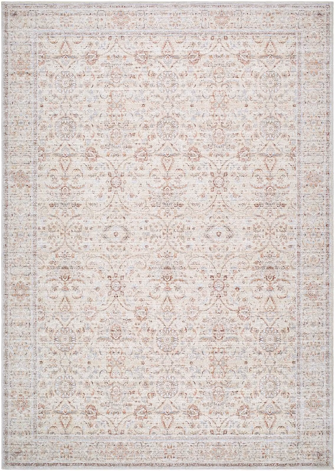 Livabliss Spokane Vintage Traditional Living Room Rug in Beige, Brown and Blue, W: 155 cm, L: 220 cm