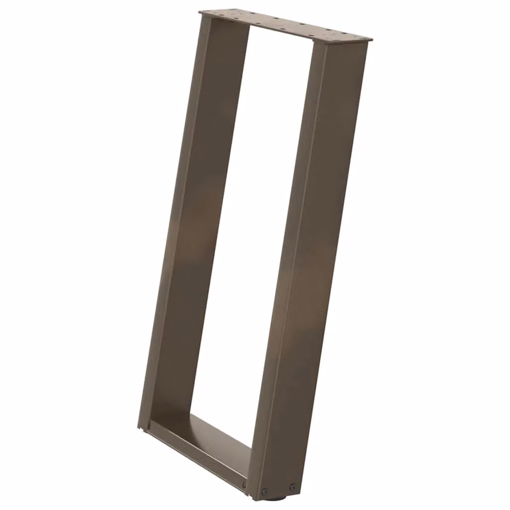 Berkfield Home vidXL U-Shaped Dining Table Legs, 2 Pieces, Brown Steel, H: 72.5 cm x W: 60 cm – 2