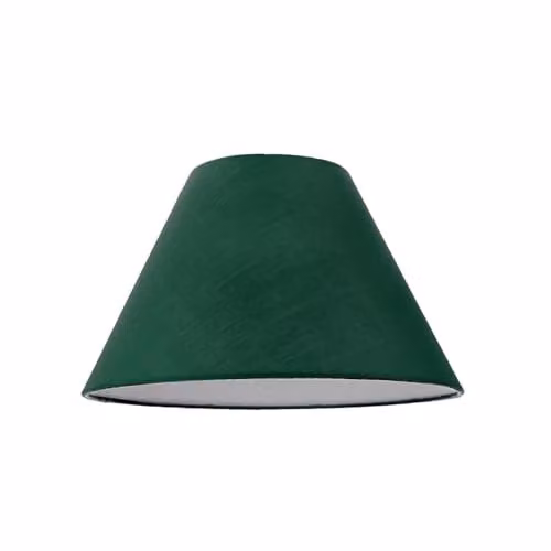 Happy Homewares Classic Cone Fabric Lampshade in Green and White, W/D/H: 13 x 13 x 20 cm