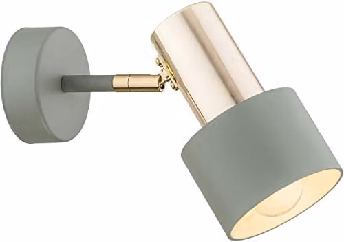Argon Doria 4315 Modern Cylinder Wall Lamp in Green and Grey with E27 Bulb Socket
