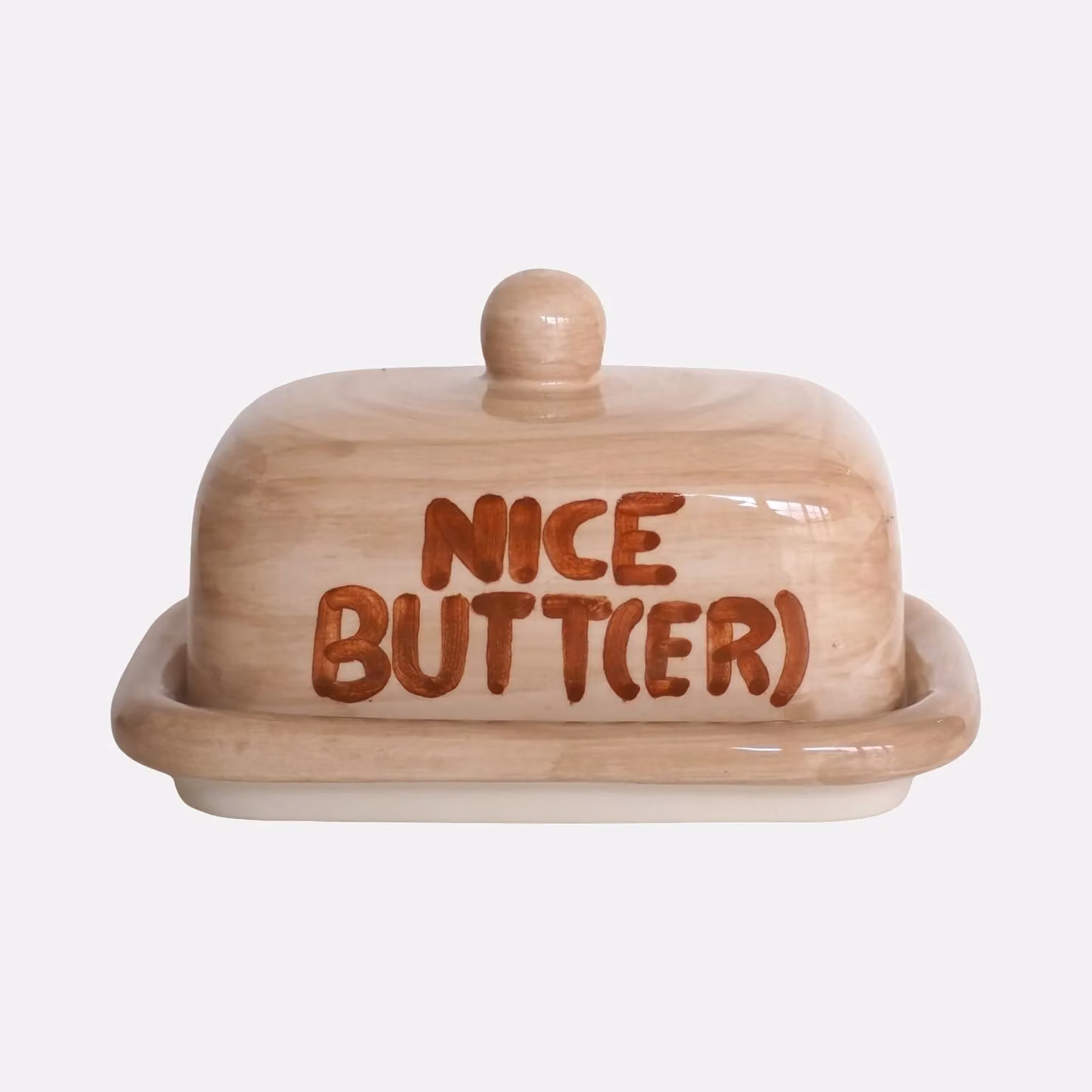 Studio Noticed Nice butt(er) ceramic butter dish in beige