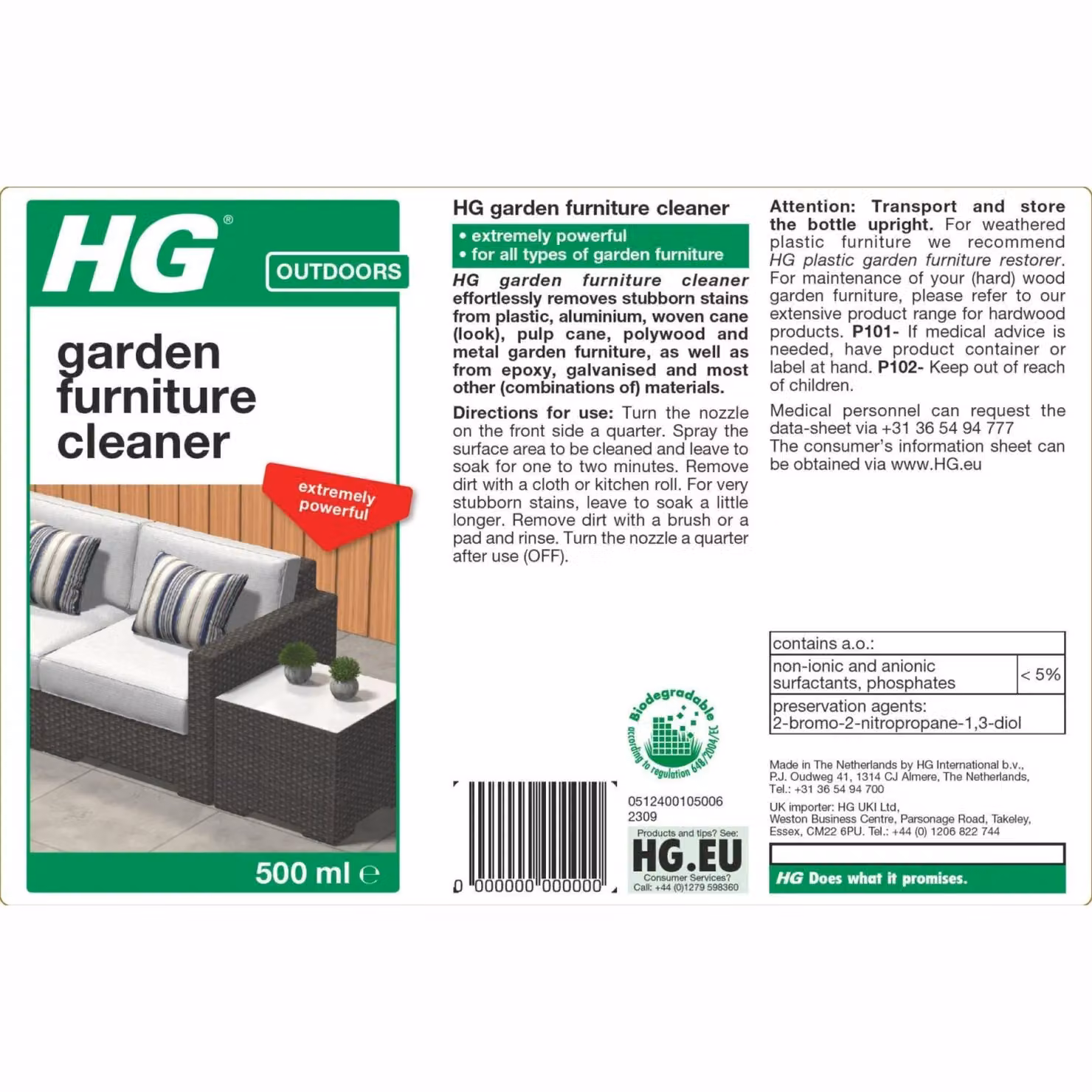 HG Garden Furniture Cleaner 500ml White – 2