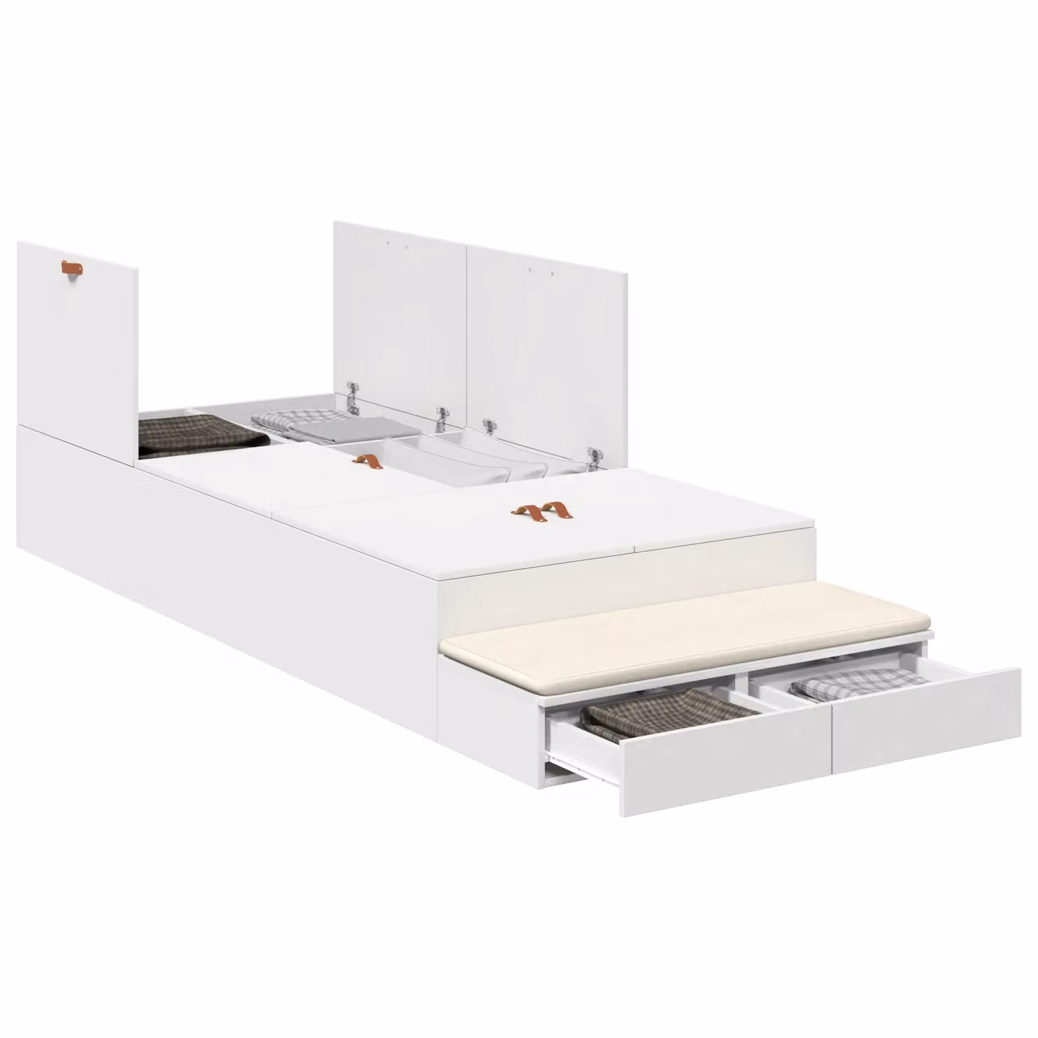 Berkfield Home Modern White Storage Bed Frame with Drawers W/D/H: 100 x 200 cm – 2